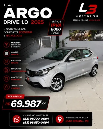 Fiat Argo Drive 1.0 6V Flex 2025