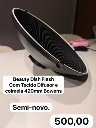 Refletor Beauty Dish Flash Tecido Difusor 420mm Bowens