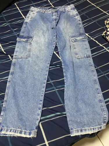Calça baggy jeans azul (tamanho 40)