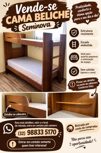 Cama beliche seminova 