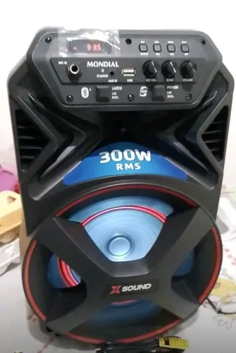 Caixa de som Amplificada Mondial Bluetooth 300wats RMS nova na caixa