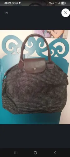 Bolsa tote dobrável com estampa de bolinha