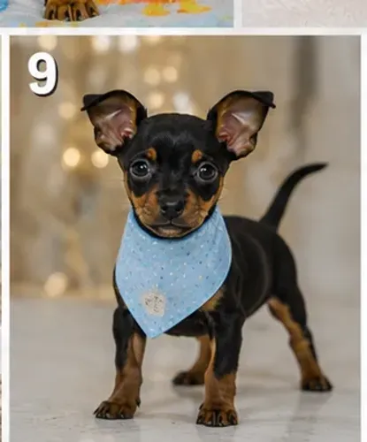 Filhote de cachorro cheio de energia Pinscher/Pincher/Pinsher/Pintier