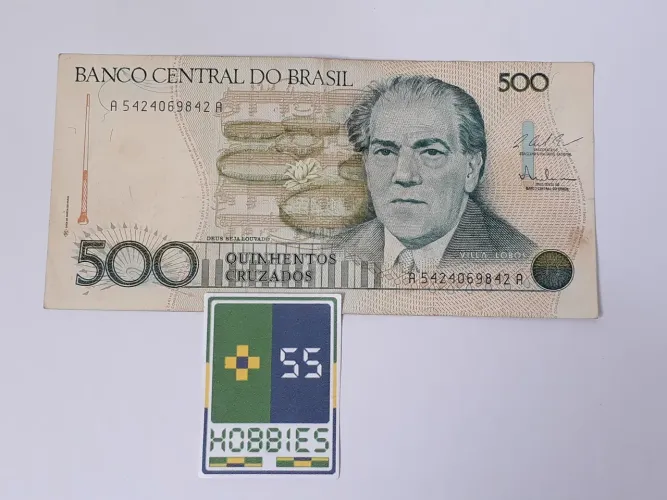 Cédula Dinheiro Antiga 500 Cruzados "Villa-Lobos"