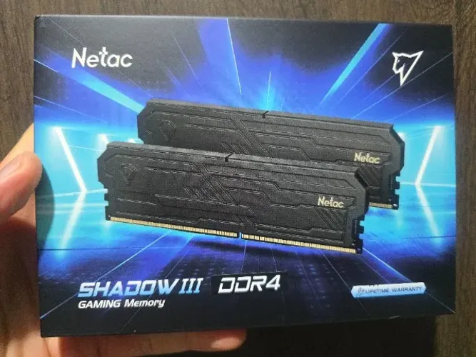 Memória RAM DDR4 16Gb (2x8Gb) 3200Mhz CL16 NETAC SHADOW III BLACK - NOVAS e LACRADAS!
