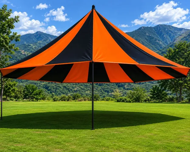 Tenda tipo circo 10x10 laranja e preta
