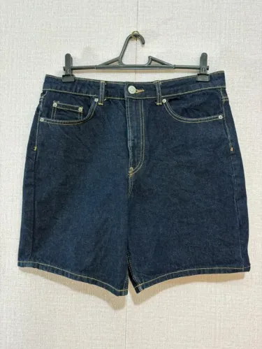 bermuda jeans escura zara cintura alta