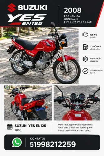 Linda Yes 125. Não é CG, Factor, YBR, Fan. É Suzuki!