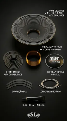 Kit Reparo Alto Falantes Compatível Triton TR1250 12 Polegadas 4 Ohms SL