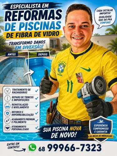 Reforma de piscina de fibra de vidro