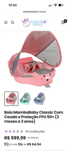 Boia MamboBaby Classic Com Cauda e Proteção FPU 50+ (3 meses a 3 anos)