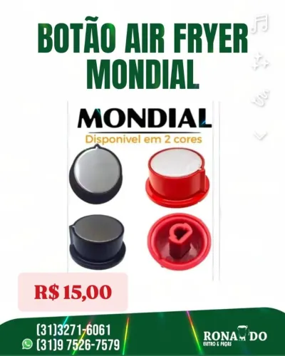 Botão para fritadeira mondial