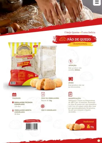 Fornecimento de Chipas e pão de queijo congelados 