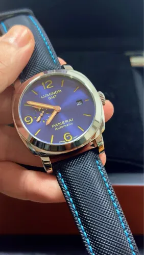 Panerai Luminor GMT Automático 44mm Azul Linha Super Vidro Safira