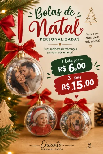 Bolas natalinas personalizadas
