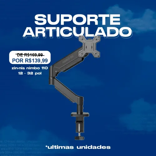 Suporte Articulado para Monitor - Zinnia Nimbo 110 (12 a 32 pol) - Lacrado
