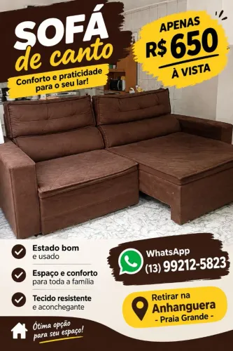 Sofá grande usado, em bom estado