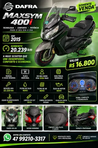 Dafra Maxsym 400i 2015 Baixa Kilometragem