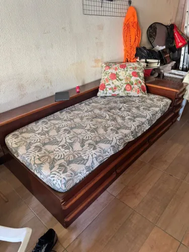 Cama madeira pura rústica