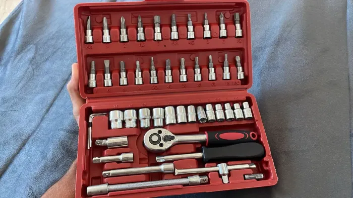 ? Kit de Ferramentas 40 Peças com Soquetes, Catraca e Bits - Completo e Profissional