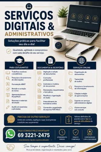 Serviços digitais e administrativos