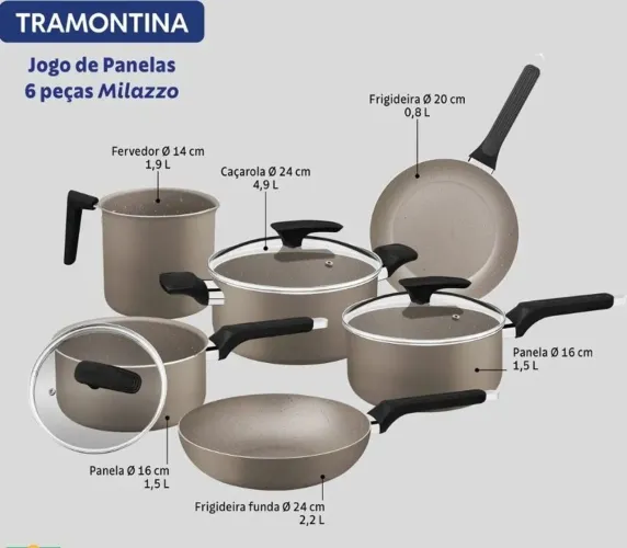 Jogo de Panela Tramontina Milazzo