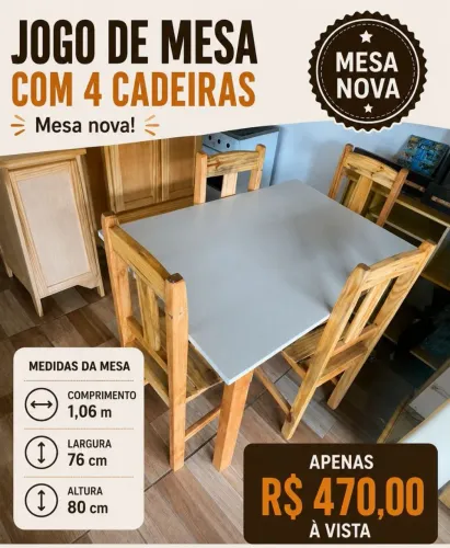 Mesa com 4 cadeira