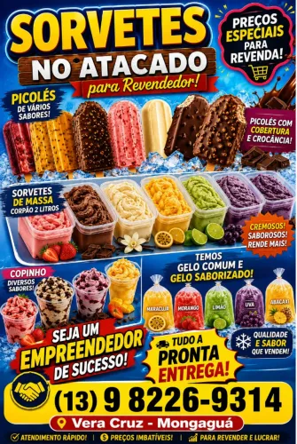Sorvete no Atacado Picolés e de Massa