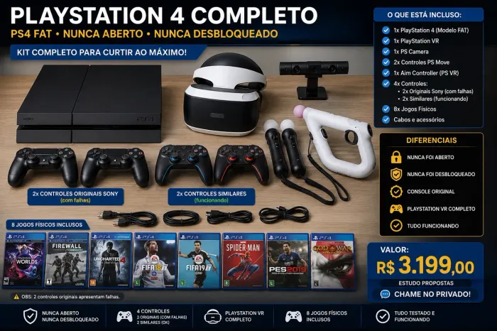 PS4, PSVR, PSCAMERA, AIMCONTROLER, PSMOVE