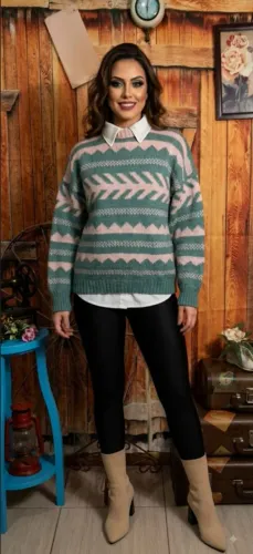 Blusa em tricô grosso,G