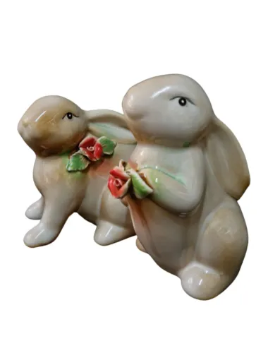 Casal Coelhos Porcelana