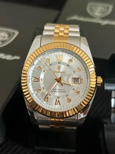 Relógio Poedagar Masculino Golden Star | Aço inox