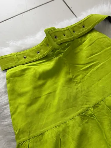 Saia longa com cinto verde TAM G (40)