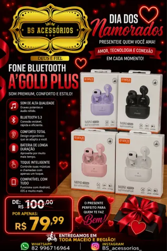 FONE GOLD BLUETOOTH LINHA PREMIUM