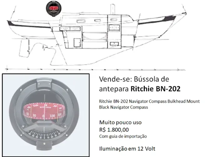 Bússola de antepara Ritchie BN-202