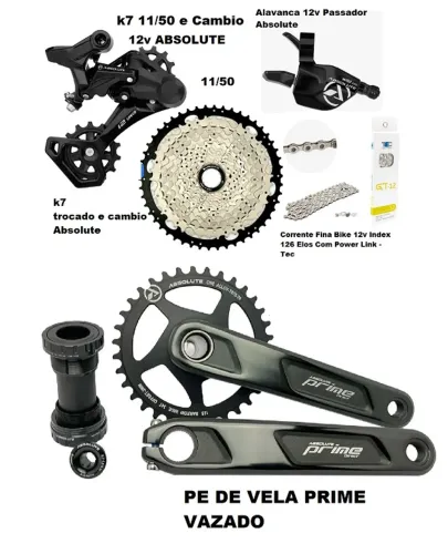 Kit Transmissão Absolute 12v+ K7 11x50 Absolute+cambio 1x12