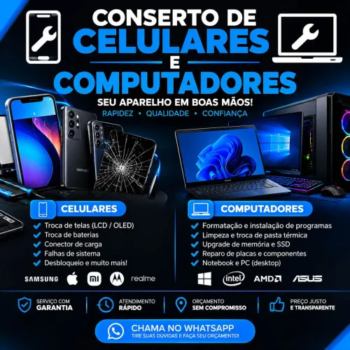 Serviços de informática em geral (celulares e desktop)
