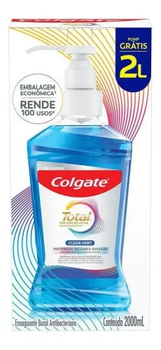 Enxaguante Bucal Total 12 Clean Mint 2000ml Colgate Enxaguante Bucal Total 12 Clean Mint 2