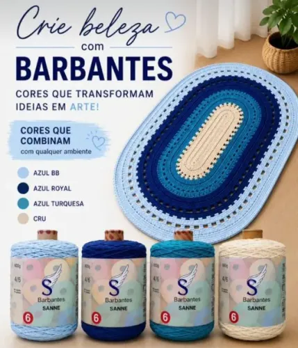 10 cones de Barbante fio 6 Sanne