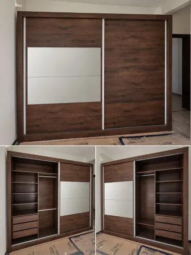 Guarda-Roupa Casal Grande 2,70m com Portas de Correr e Espelho