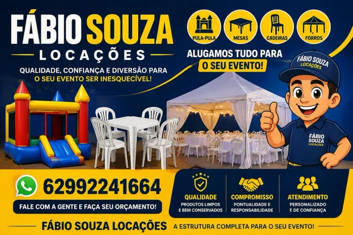 Aluguel de jogo de mesas e cadeiras