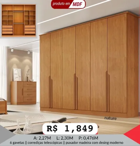 Guarda Roupa Bianca 100% MDF - Promoção