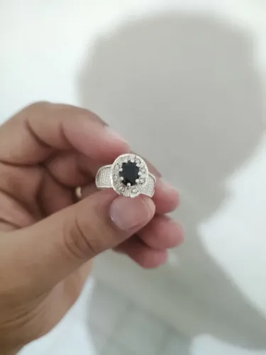 Anel de Prata legítima pedra preta
