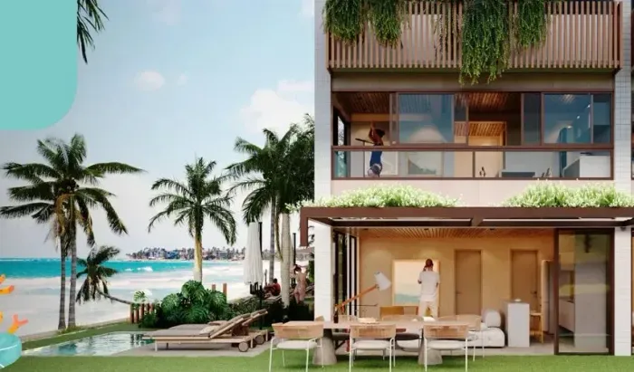 PORTO DE GALINHAS - Apartamento com 53 m² 2 quartos, condomínio com piscina e playground