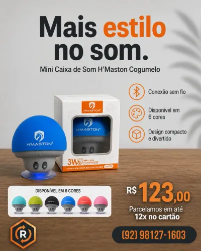 Mini Caixa de Som H?Maston Cogumelo