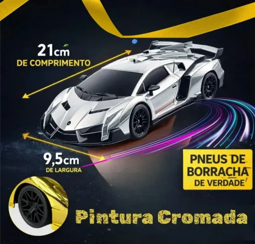 CARRINHO CONTROLE REMOTO ESTILOSO, LED