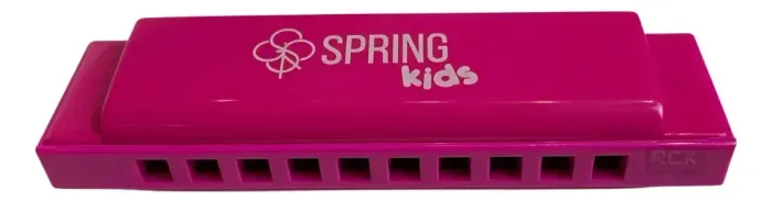 Gaita Iniciante Infantil Spring Kids 041 Rosa 10 Furos com Estojo