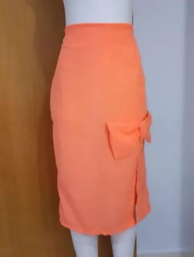 saia midi lili melo laranja g