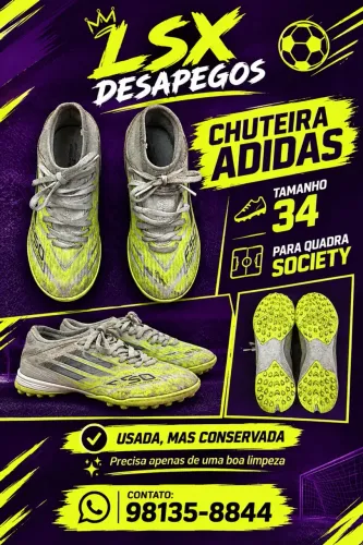 Chuteira adidas paciente tamanho 34