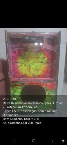 Caixa de som residencial automotivo em Acrílico